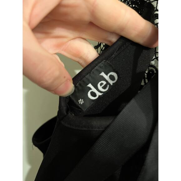 deb Black Lace A-Line Midi Dress size medium - Picture 6 of 6